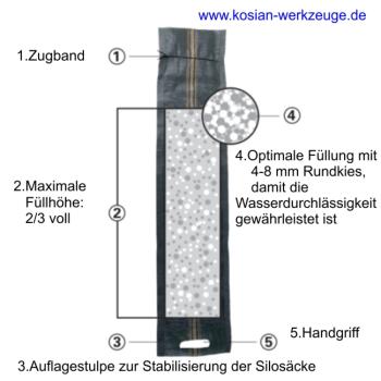 Silosack mit Zugband und Griff, 25 x 100, 50 Stk.