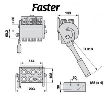 Faster Multikuppler 2P608 6x1/2 komplett