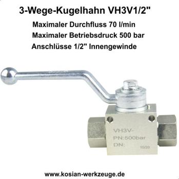 Preview: 3-Wege-Kugelhahn VH3V1/2"