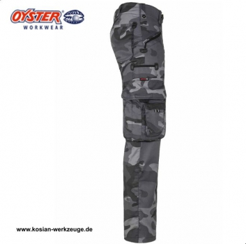 Oyster Zunfthose "Max" Camouflage ohne Schlag, camo grau