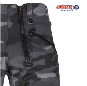 Oyster Zunfthose "Max" Camouflage ohne Schlag, camo grau