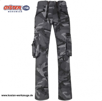 Oyster Zunfthose "Max" Camouflage ohne Schlag, camo grau