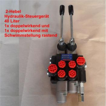 Hydraulik-Steuerventil 40 L Magnetventil, Joystick und Seilzug,  Fronladersteuerventil, 4/2 Wegeventil