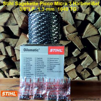 Stihl Sägekette Picco Micro 3 Halbmeißel 3/8"LP 1,3 mm 1640 TG