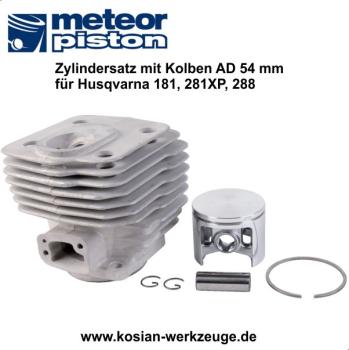 Meteor Zylindersatz mit Kolben für Husqvarna 181, 281XP, 288