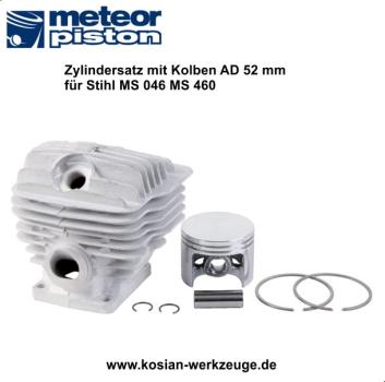 Meteor Zylindersatz mit Kolben für Stihl MS 460 und 046