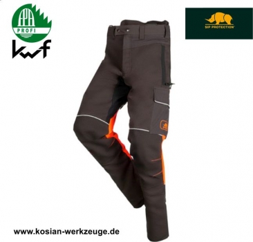 SIP Schnittschutzhose Samourai grau-leuchtorange-schwarz