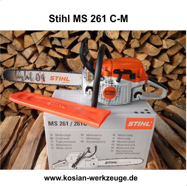 Stihl Motorsäge MS 261 C-M VW 40cm Schnittlänge, Benzin-Kettensäge,  Forstsäge, Benzinsäge