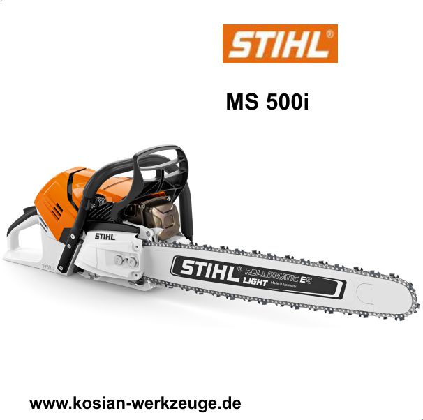 Stihl Motorsäge MS 500i 50cm Schnittlänge, Benzin-Kettensäge