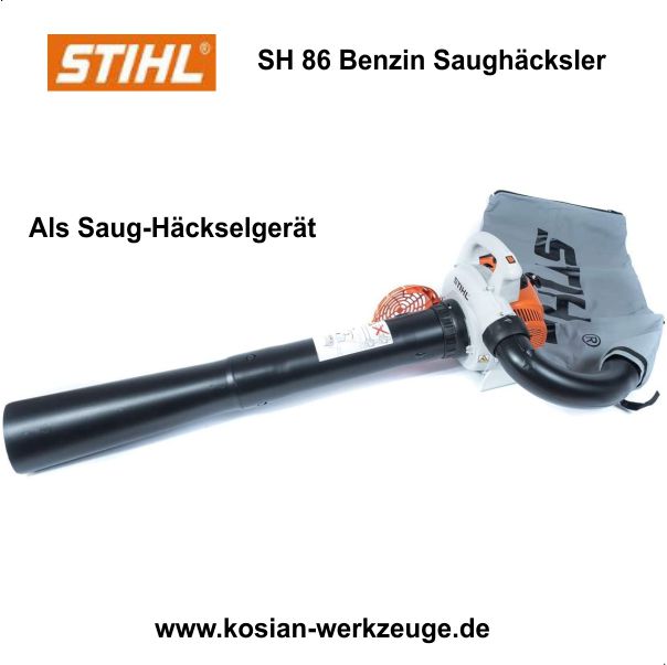 Stihl Benzin Saughäcksler SH 86, Laubhäcksler, Laubbläser, Gartenhäcksler,  Blasgerät