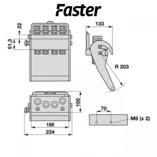 Faster Multikuppler 2PS06 4x15L komplett