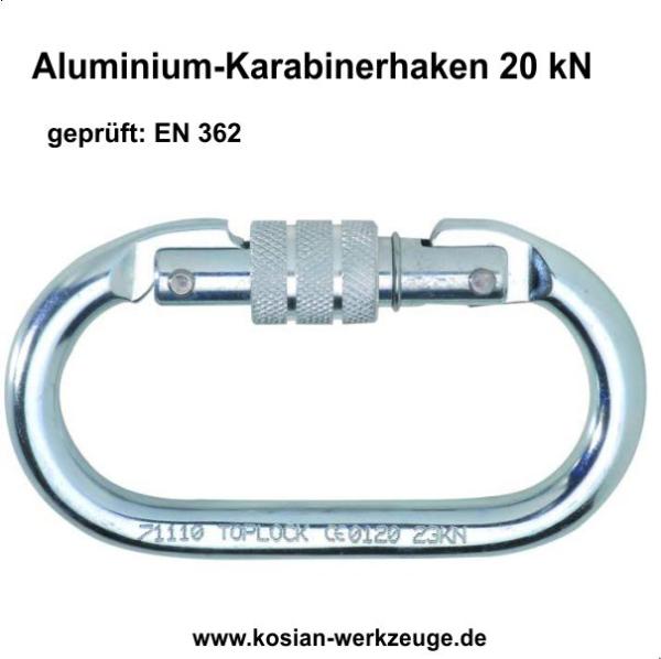 Aluminium-Karabinerhaken 20 kN