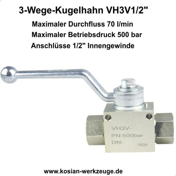 3-Wege-Kugelhahn VH3V1/2"