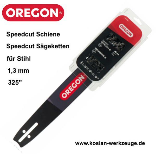 Oregon SpeedCut Schiene 33 cm + 2 Oregon SpeedCut Sägeketten 1,3 mm 325" für STIHL