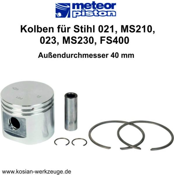 Meteor Kolben für Stihl 021, MS210, 023, MS230, FS400