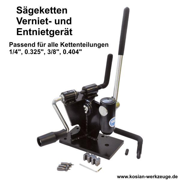Sägeketten Verniet- und Entnietgerät