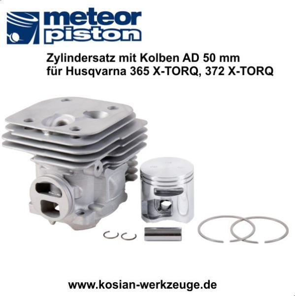 Meteor Zylindersatz mit Kolben für Husqvarna 365 X-TORQ und 372 X-TORQ